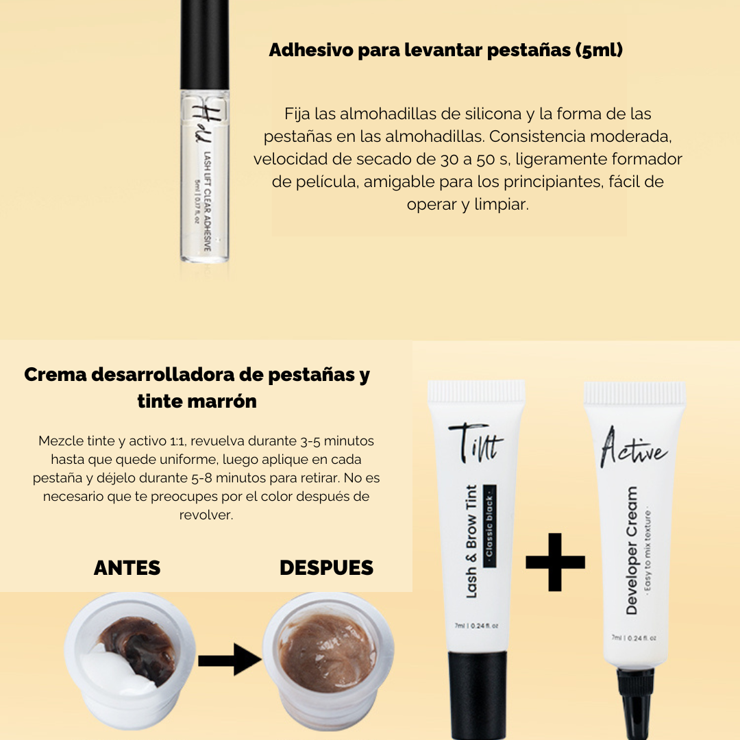Kit Lash Lifting De Pestañas Y Tinte Para Cejas Golle