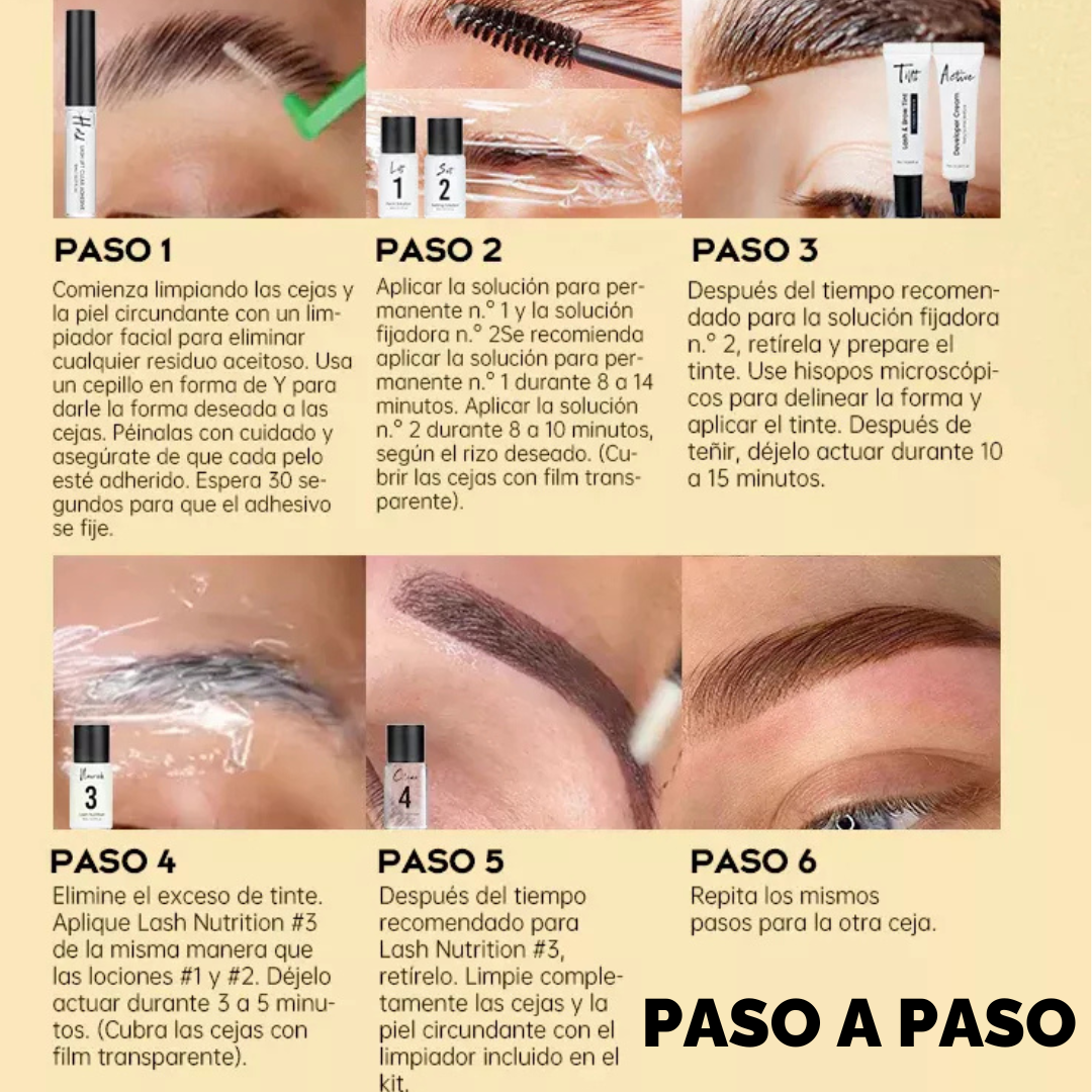 Kit Lash Lifting De Pestañas Y Tinte Para Cejas Golle