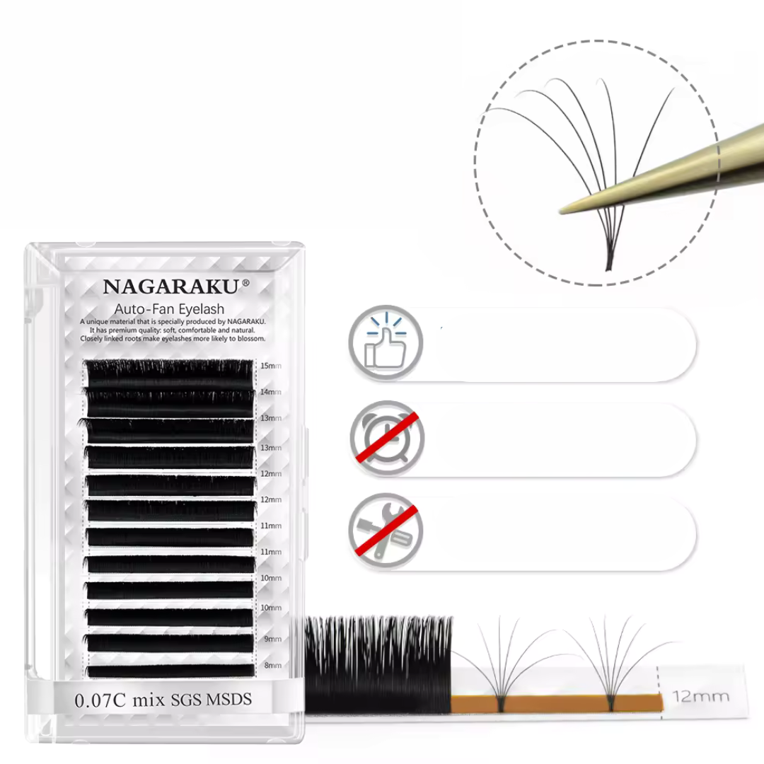 Pestaña Nagaraku Volumen Auto Fan Extensión De Pestañas
